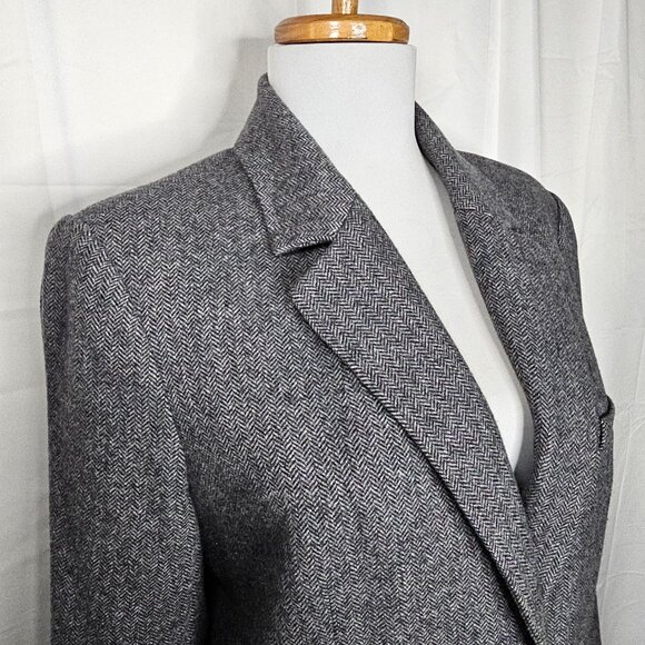 Everlane The Oversized Blazer Wool Gray Herringbone Boyfriend Fit Classic Sz 0 - Picture 5 of 16